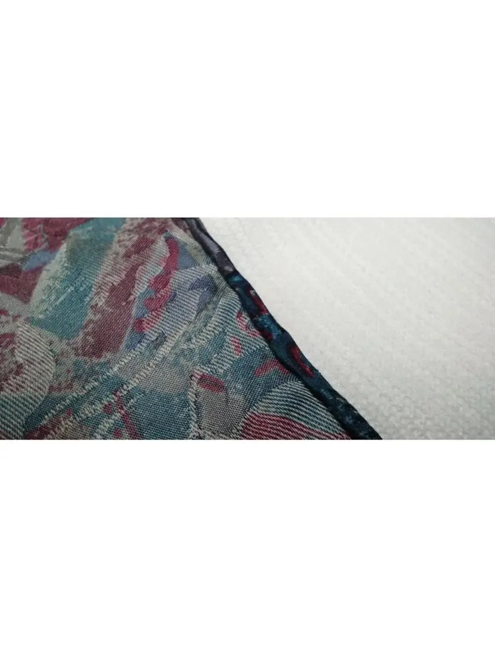 Burgundy Handkerchief 100% Silk 80s colors HANKIE ABSTRACT HAND ROLLED EDGES